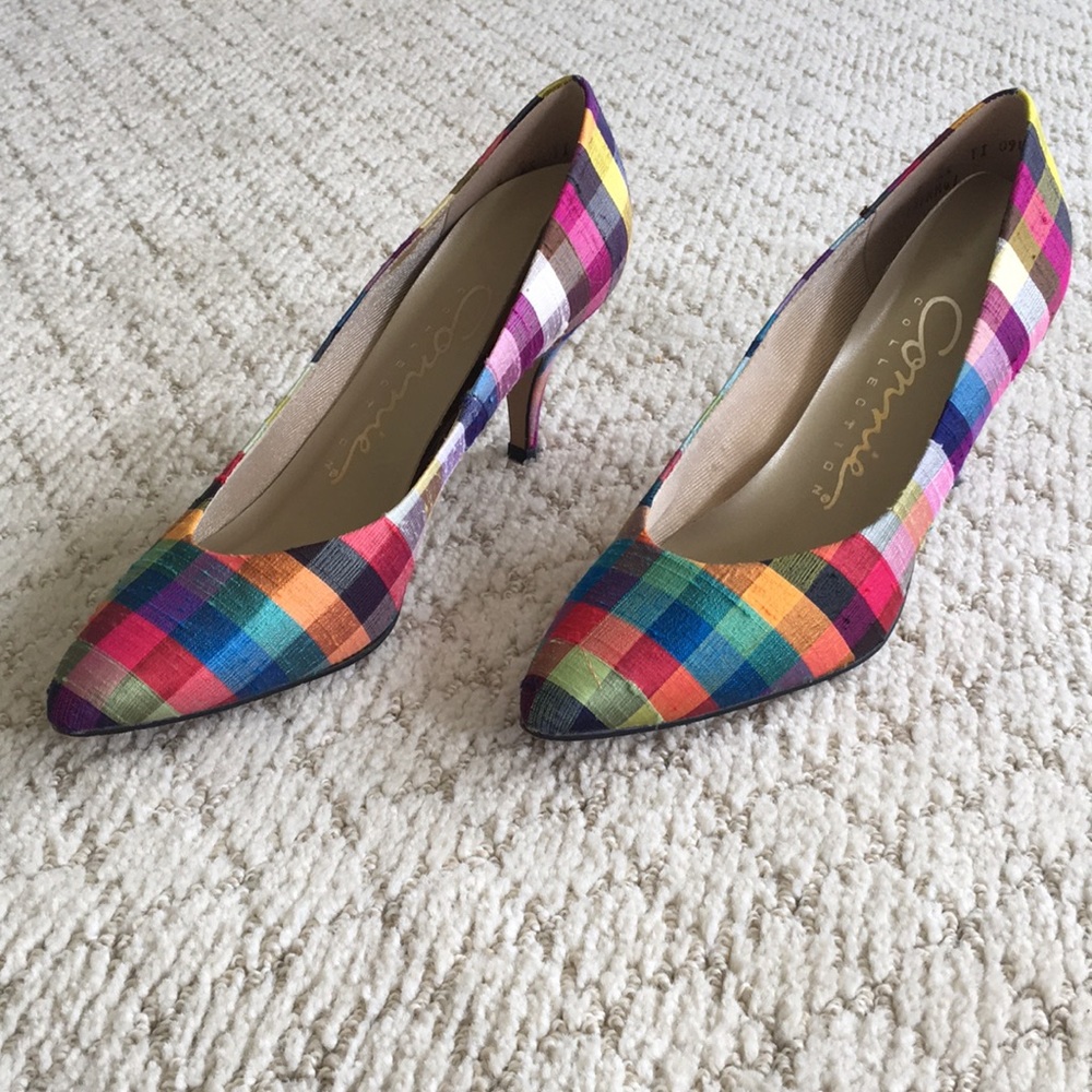 Vintage 80s fabric heels